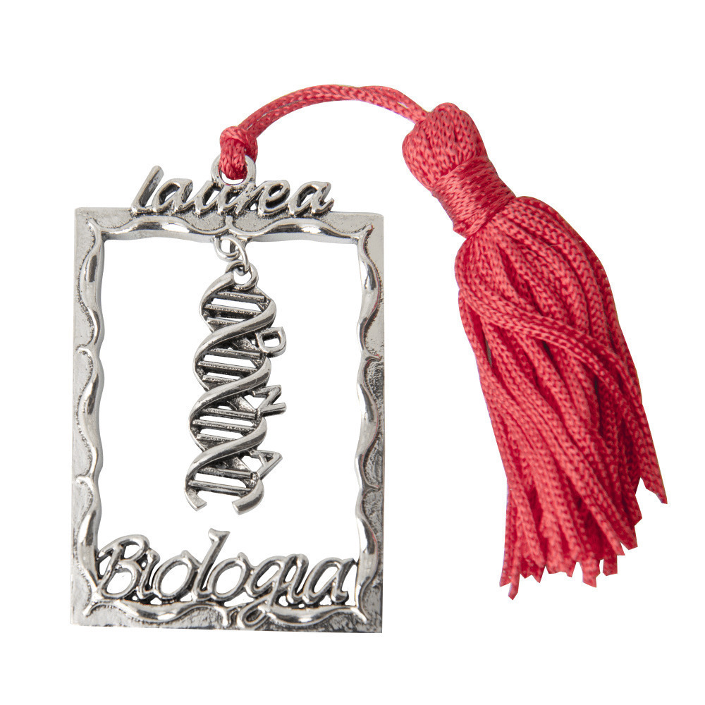 Applicazione laurea biologia in metallo con nappina - 12a036