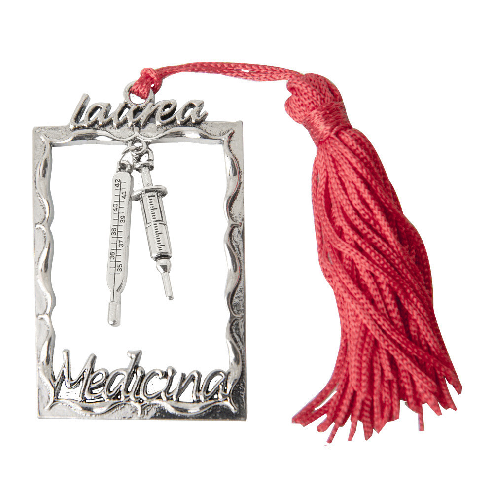Applicazione laurea medicina in metallo con nappina - 12a037