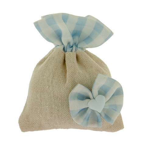 Rustic baby bag cm. 8x10 cielo - c2470 - c2470