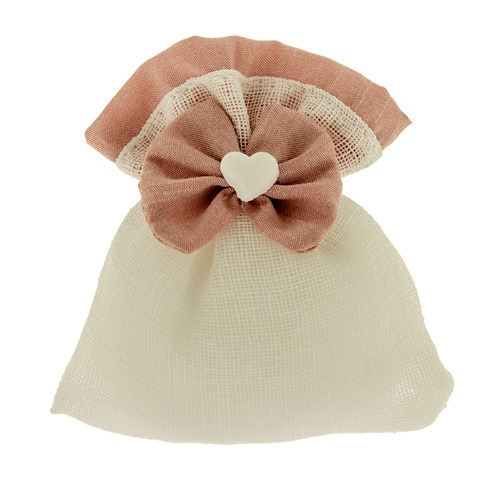 Floc bag cm. 10x12 rosa antico - c2537 - c2537