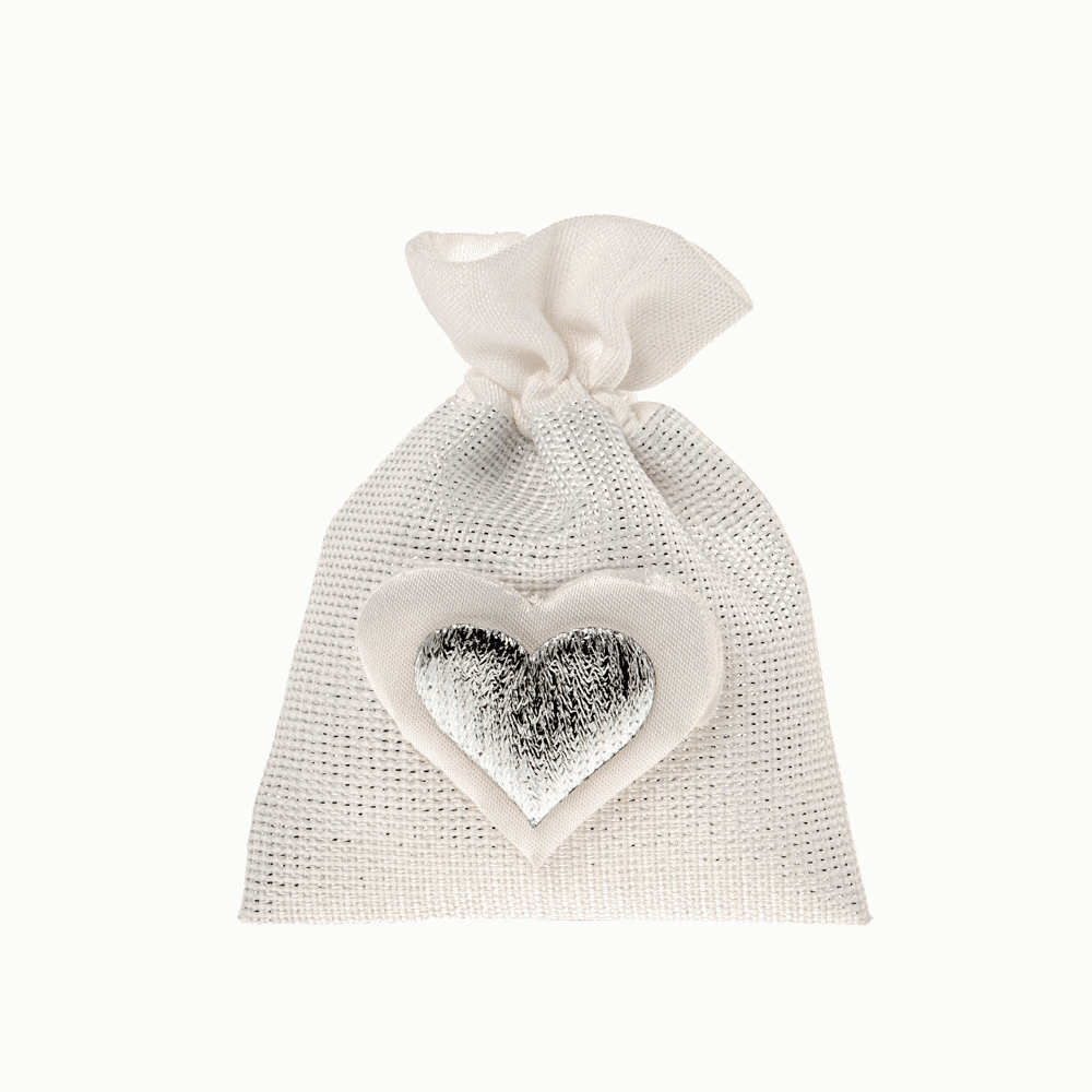 Heart silver bag cm. 8x10 - c2735