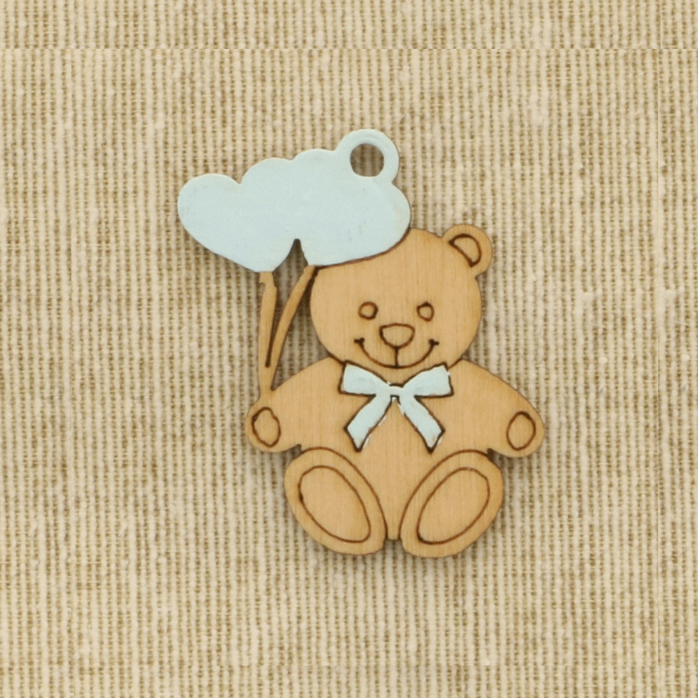 Legno orso cuori c. Lo cm3,5(bag12) - ca094 - ca094