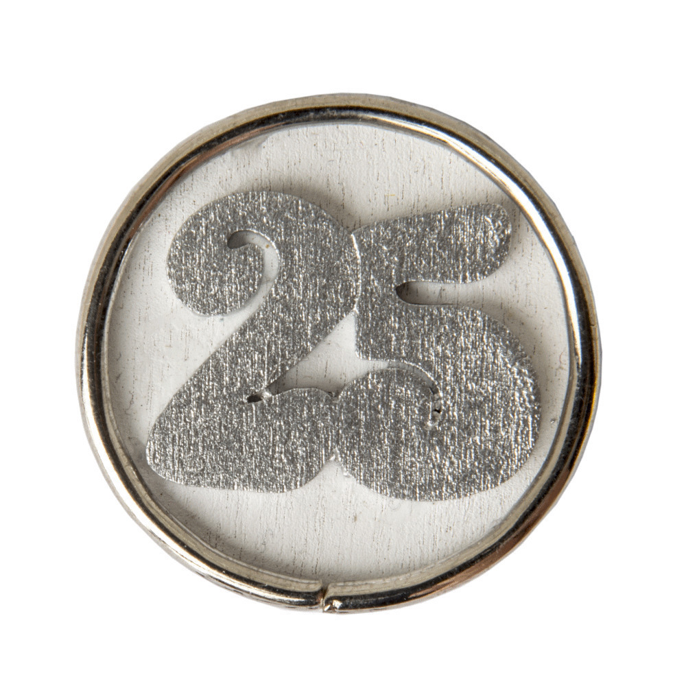 Applicazione in legno numero 25 silver (12 pz) - ca121