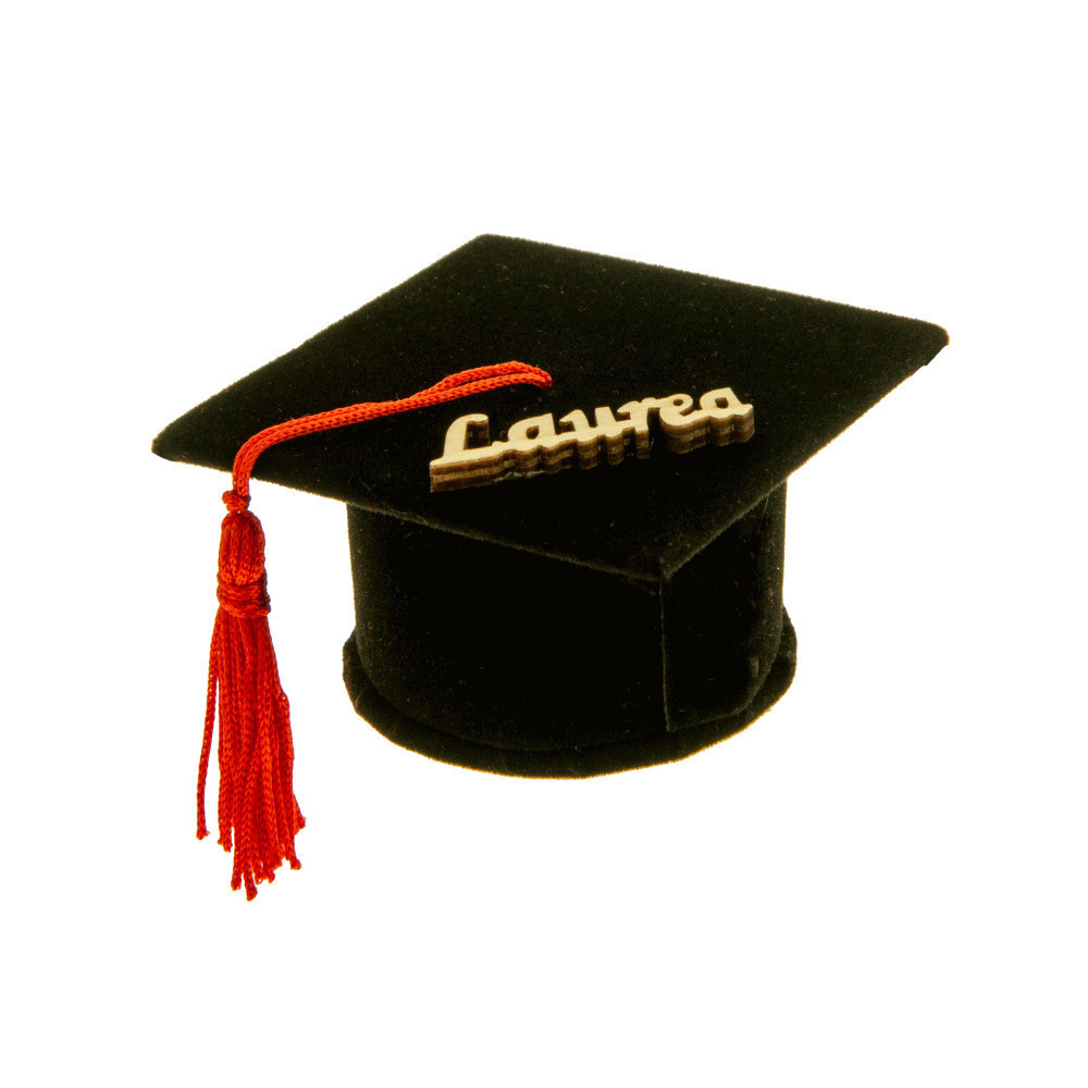 Laurea tocco scritta cm 7 nero - sc504 - sc504