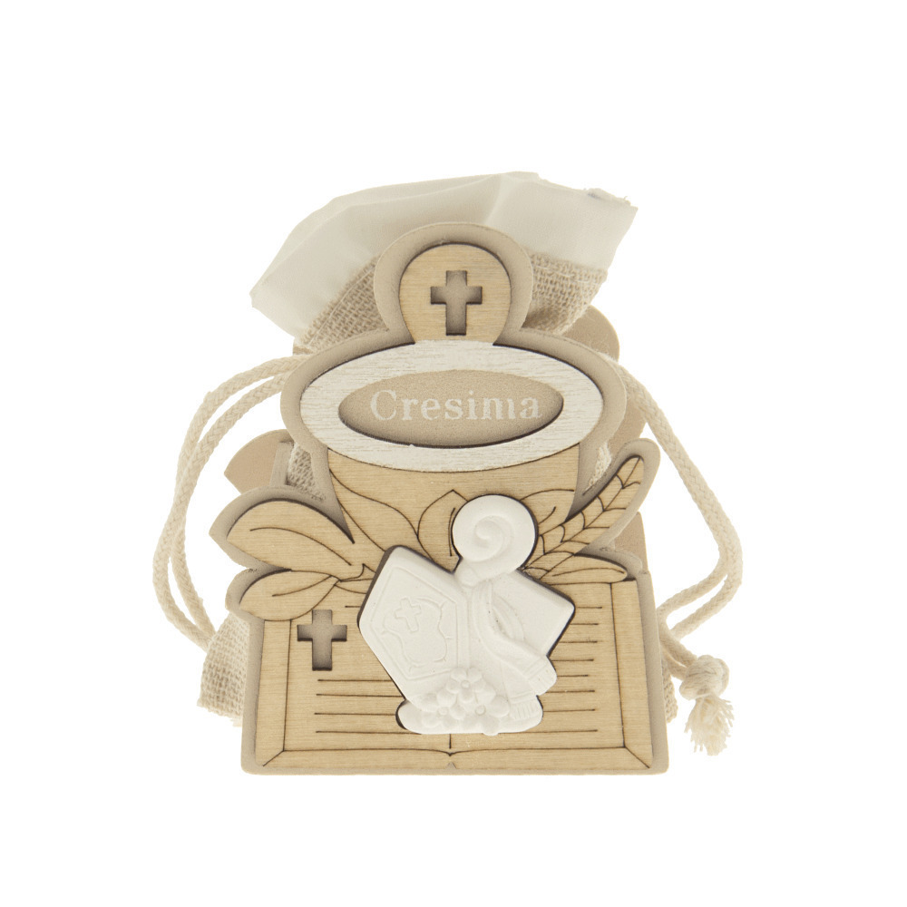 Portaconfetti in legno cresima - sc569