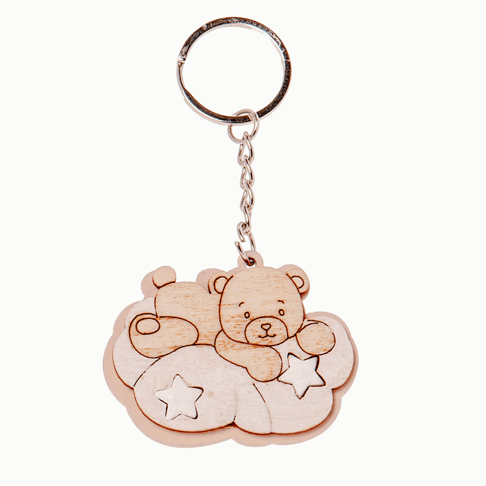 Two stars p/chiave cm. 5,5 rosa - sc651 Two stars p/chiave cm. 5,5 rosa - sc651