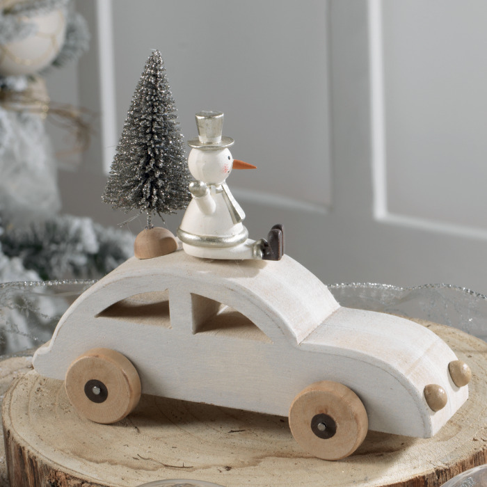 Autovettura pupazzo di neve in legno - argento - cromo - 20ac1548 Autovettura pupazzo di neve in legno - argento - cromo - 20ac1548