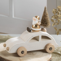 Autovettura babbo natale in legno - oro - 20bc1547 Autovettura babbo natale in legno - oro - 20bc1547