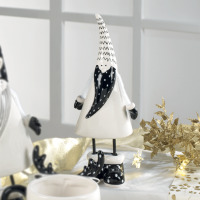Babbo natale in ceramica - 28,5 h. Cm. - bianco - 20qc1621