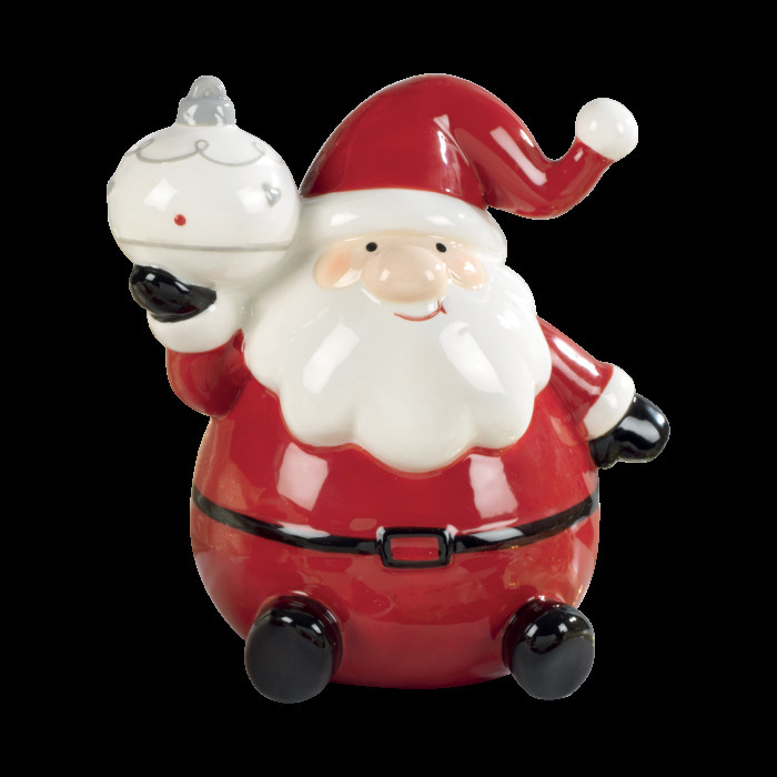 Set 2 babbi natale in ceramica - rosso - 20uc1606