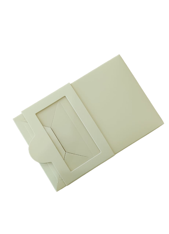 Scatola porta confetti con finestra avorio 9x6x1,5 cm - box08i