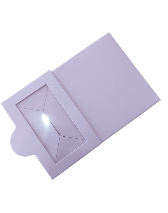 Scatola porta confetti con finestra lilla 9x6x1,5 cm - box08li