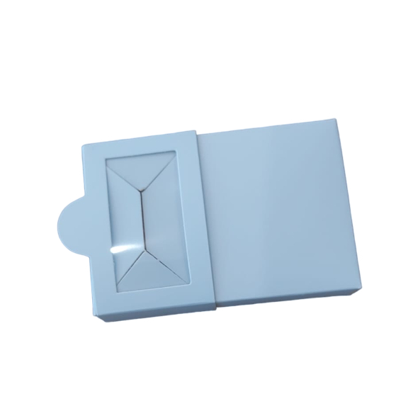Scatola porta confetti con finestra azzurro 9x6x1,5 cm - box08ltbl