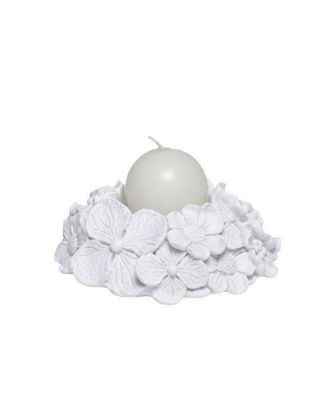 Portacandela Fiori In Resina - fr605