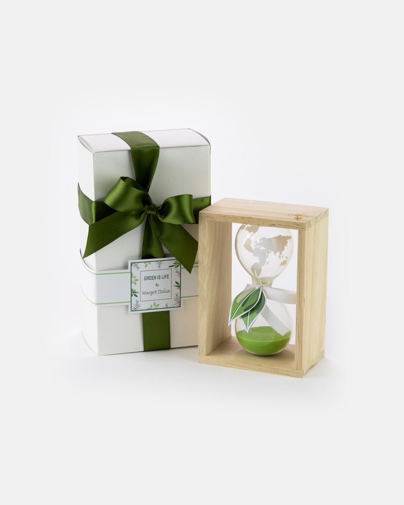 Clessidra media verde con legno - map70