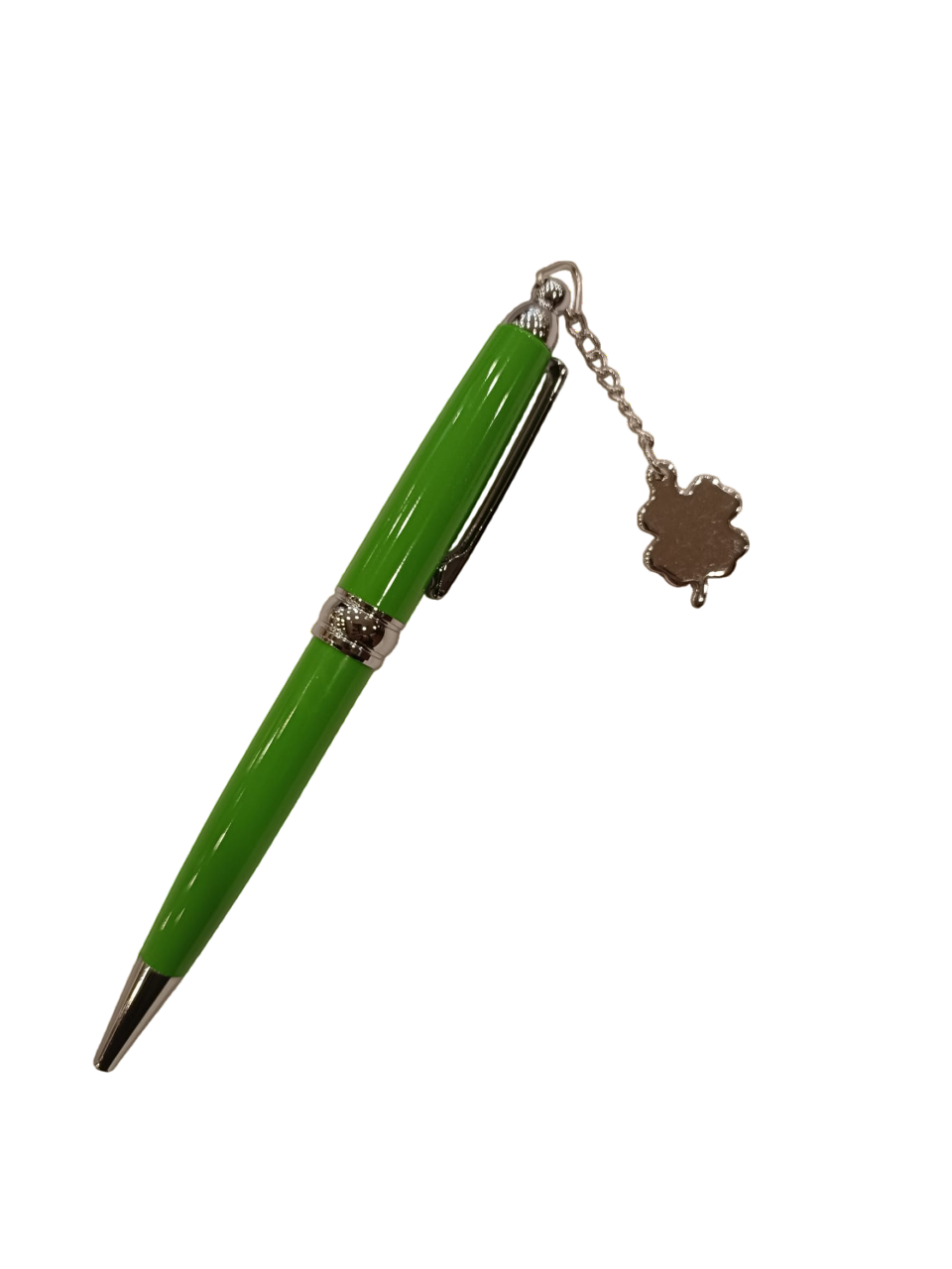 Penna grande verde con quadrifoglio - pengr31