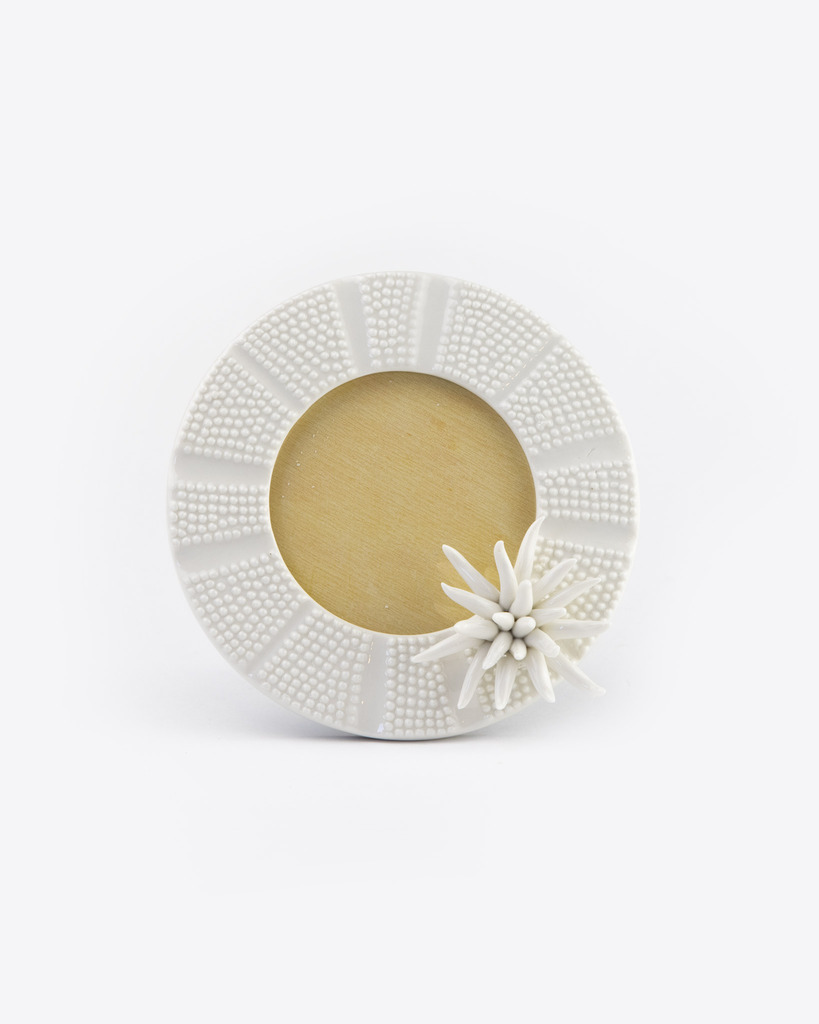 Porta foto piccolo tondo in porcellana cm con scatola - sea80