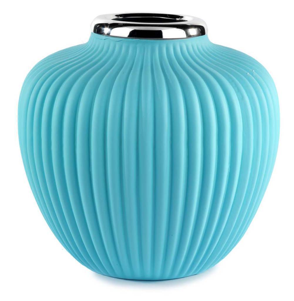 Vaso in vetro coste 20cm Altezza 20cm - azzurro opaco - 1.754952 Vaso in vetro coste 20cm Altezza 20cm - azzurro opaco - 1.754952