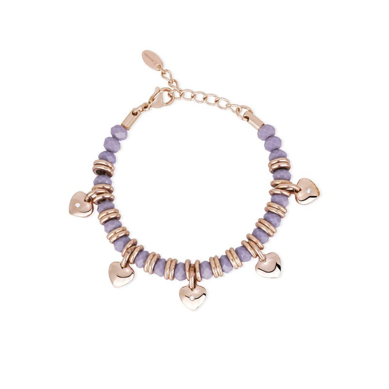 Bracciale color glass, acciaio 316l e pvd rosé - 232040