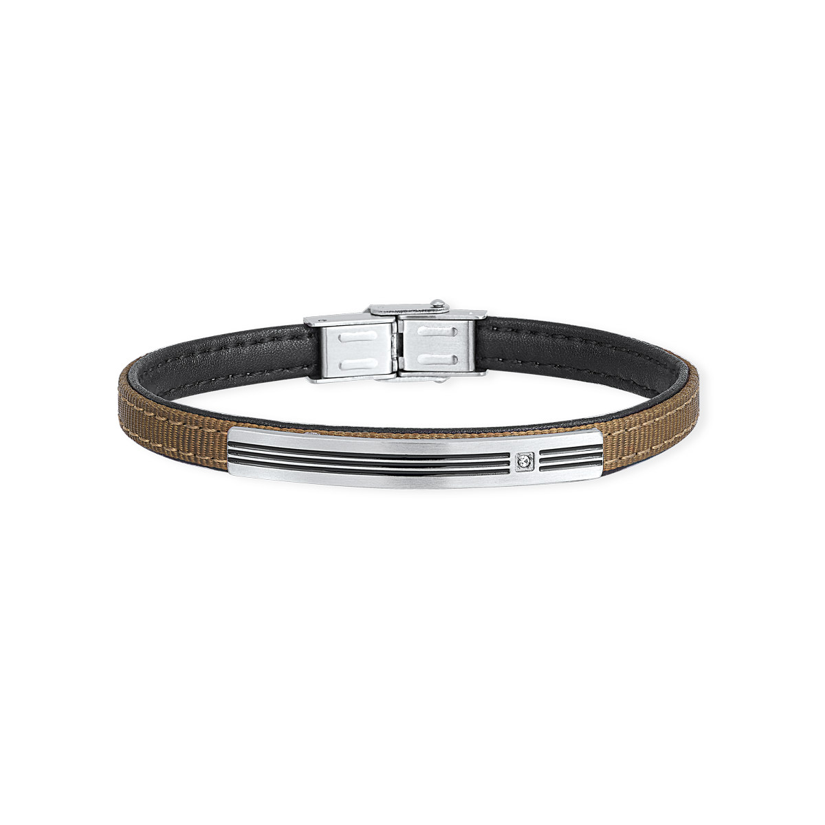Bracciale pelle e acciaio 316l - 232159