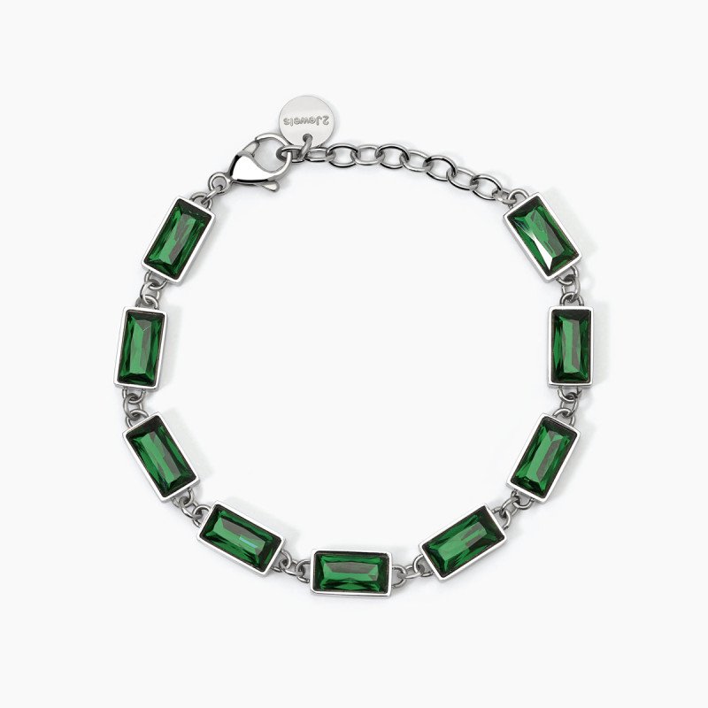 Bracciale in acciaio 316L cristalli - 232454
