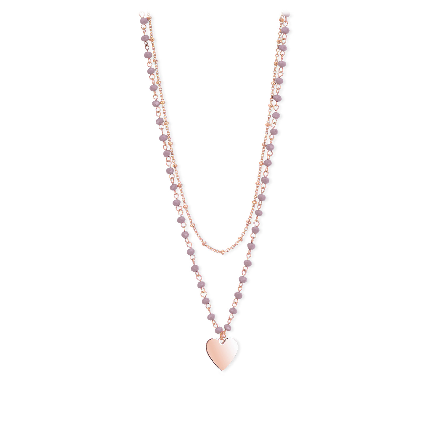 Girocollo color glass, acciaio 316l e pvd rosé - 251653 Girocollo color glass, acciaio 316l e pvd rosé - 251653