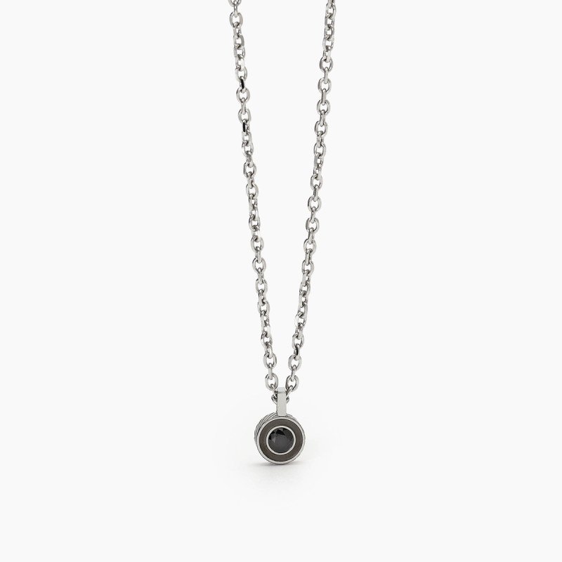 Collana in acciaio 316L PVD Gunmetal cristalli - 251905 Collana in acciaio 316L PVD Gunmetal cristalli - 251905