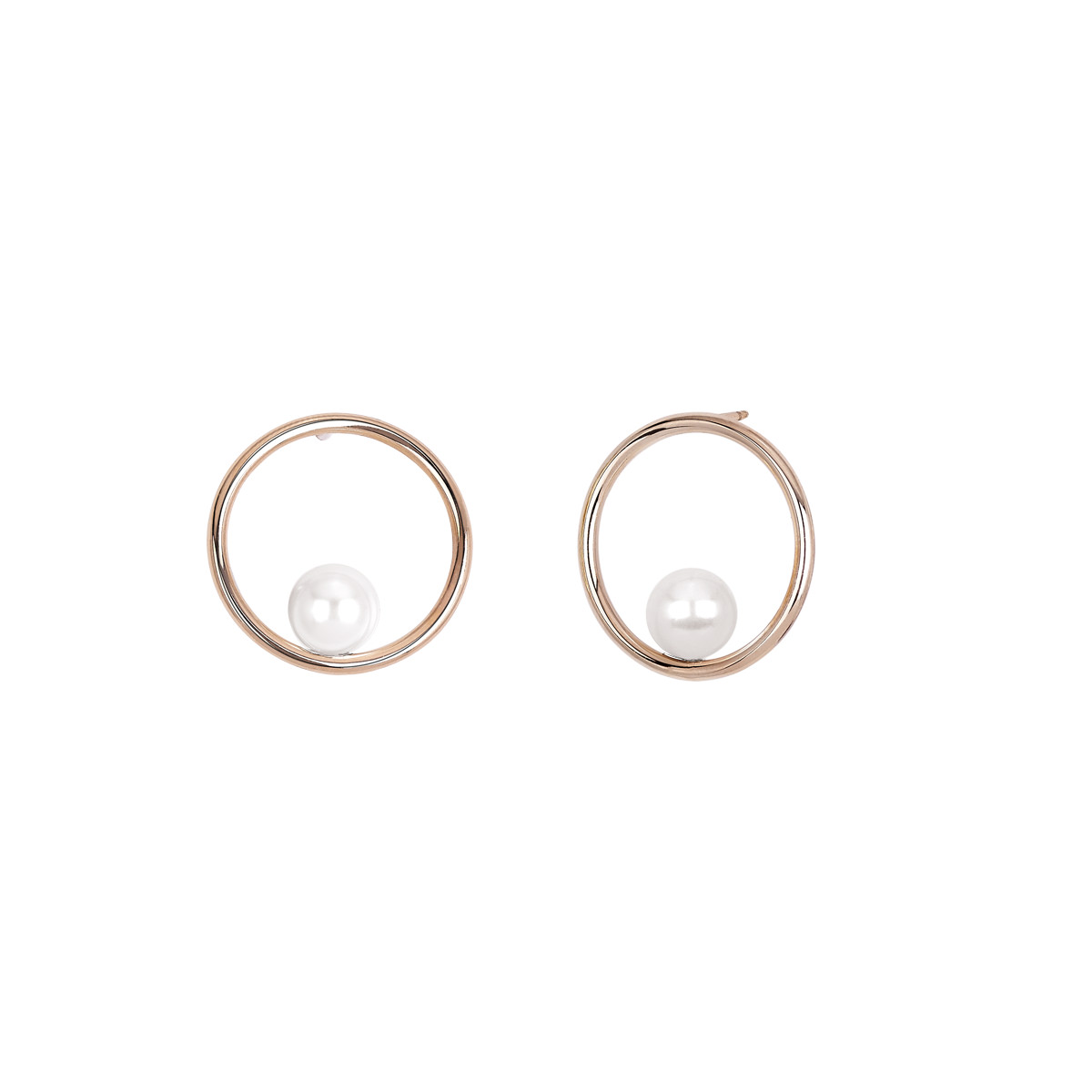 Orecchini in acciaio 316l e pvd rosé - 261273