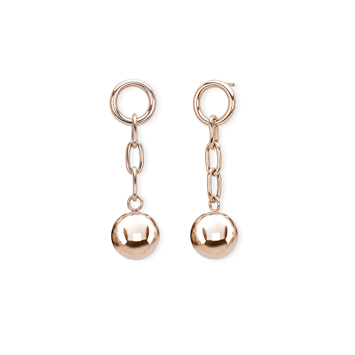 Orecchini in acciaio 316l e pvd rosé - 261317