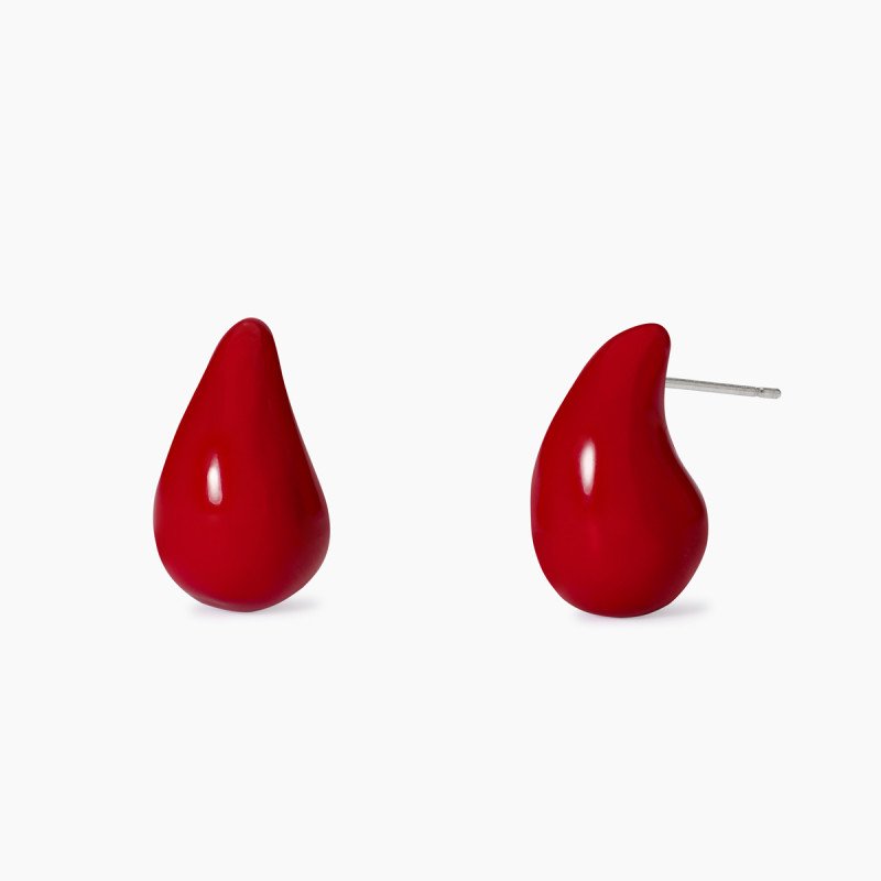 Orecchini in acciaio 304 smalto Rosso - 261480 Orecchini in acciaio 304 smalto Rosso - 261480