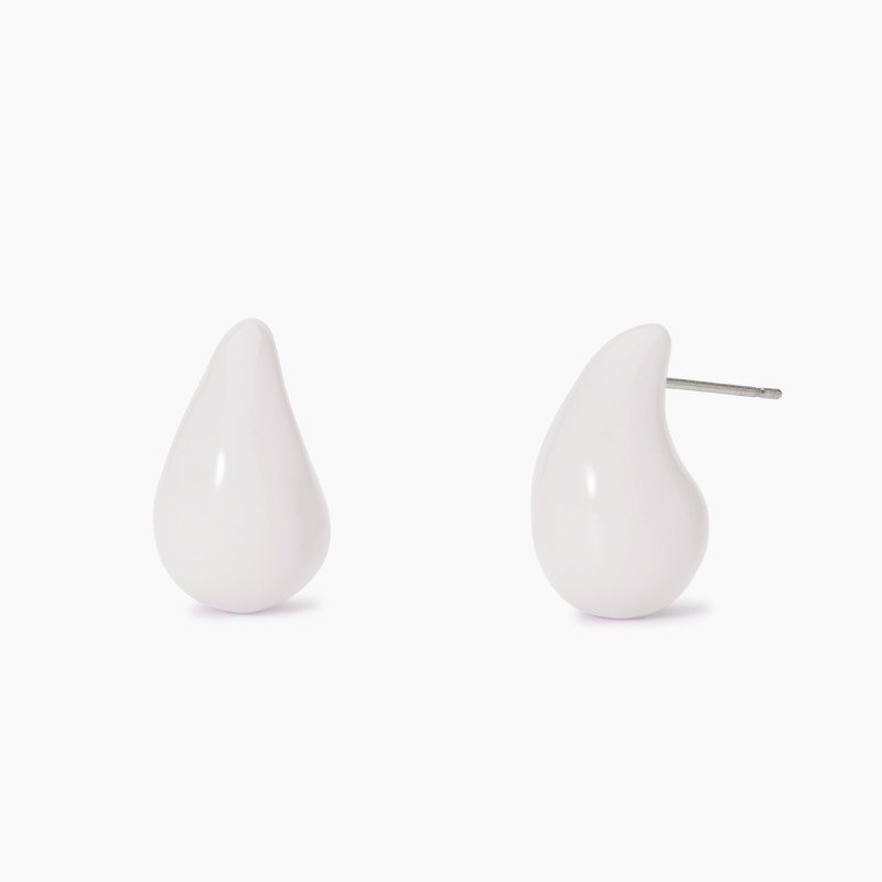 Orecchini in acciaio 304 smalto Bianco - 261483 Orecchini in acciaio 304 smalto Bianco - 261483