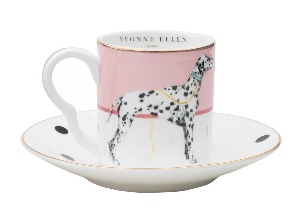 Set 2 tazzine con piattino dog and zebra espresso cup & saucers - a22004017