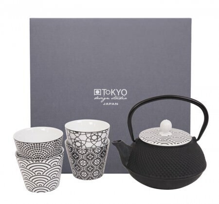 Teiera in ghisa con 4 bicchierini nippon black - tk15374