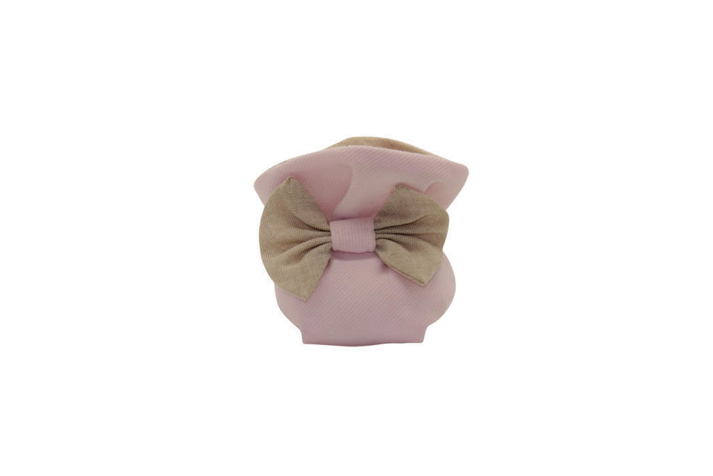 Puff piccolo bicolore con fiocco col. 2 - 091585+2