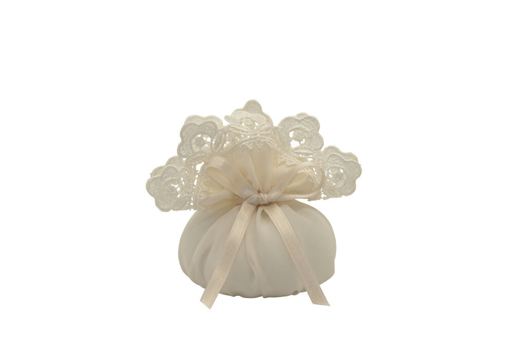 Puff tondo piccolo georgette con pizzo 8x9 - 091801+31