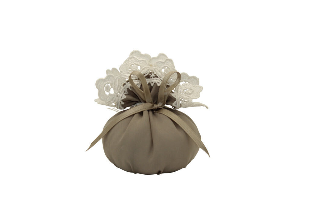 Puff tondo piccolo georgette con pizzo 8x9 - 091801+5