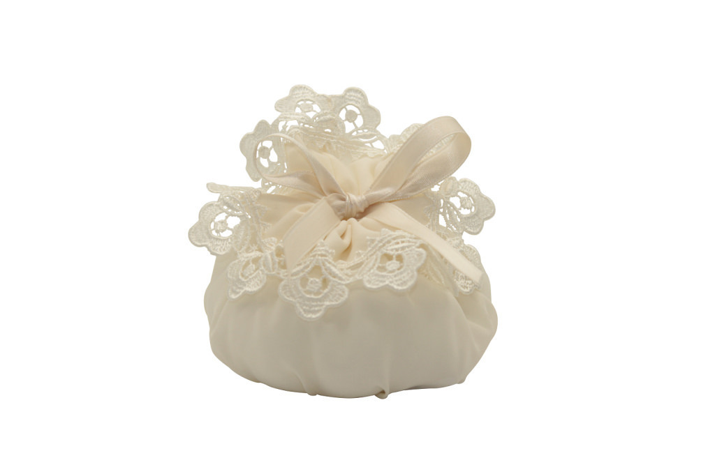 Puff tondo grande georgette con pizzo 11x11 - 091802+31