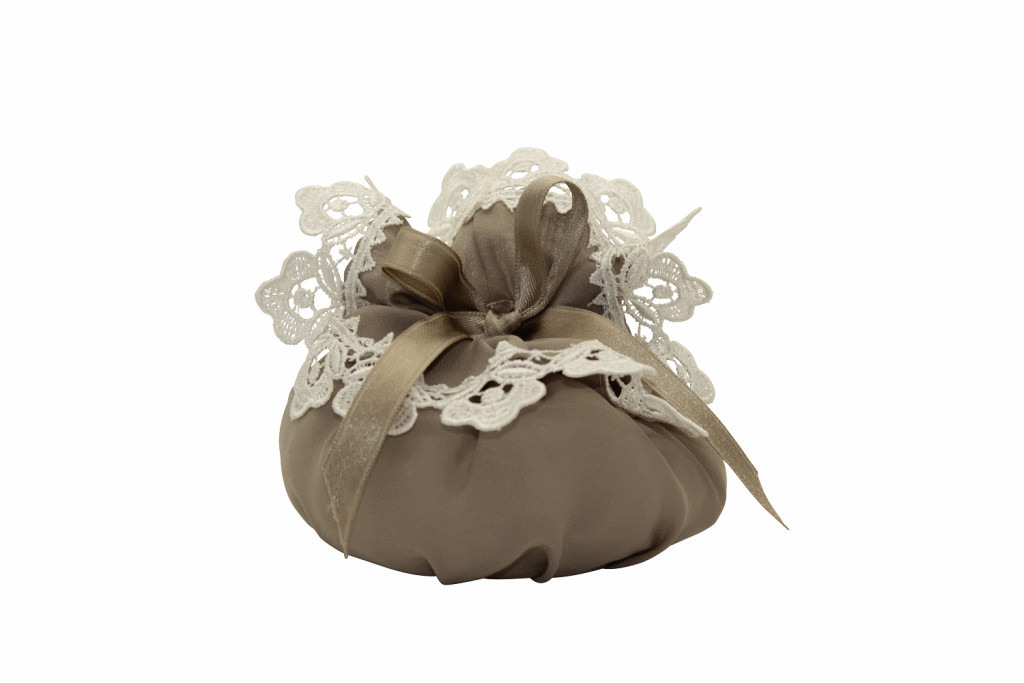 Puff tondo grande georgette con pizzo 11x11 - 091802+5