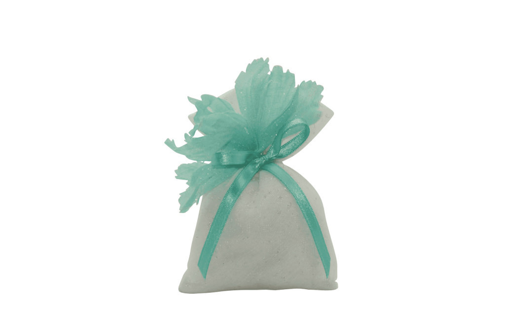 Sacchetto rett con brillantini e petalo 9x11,5 - 091817+22