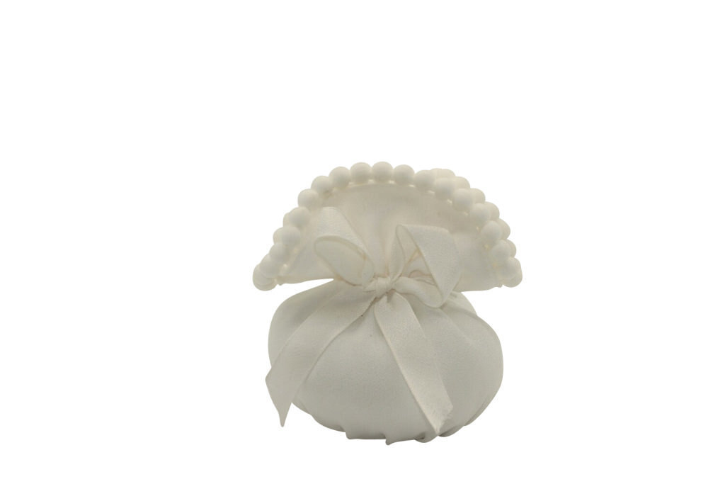 Puff tondo pallini bianco 9x13 - 091827+1