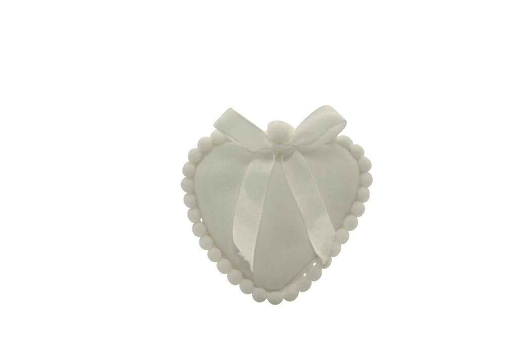 Cuscino cuore pallini bianco 11,5x10 - 091828+1