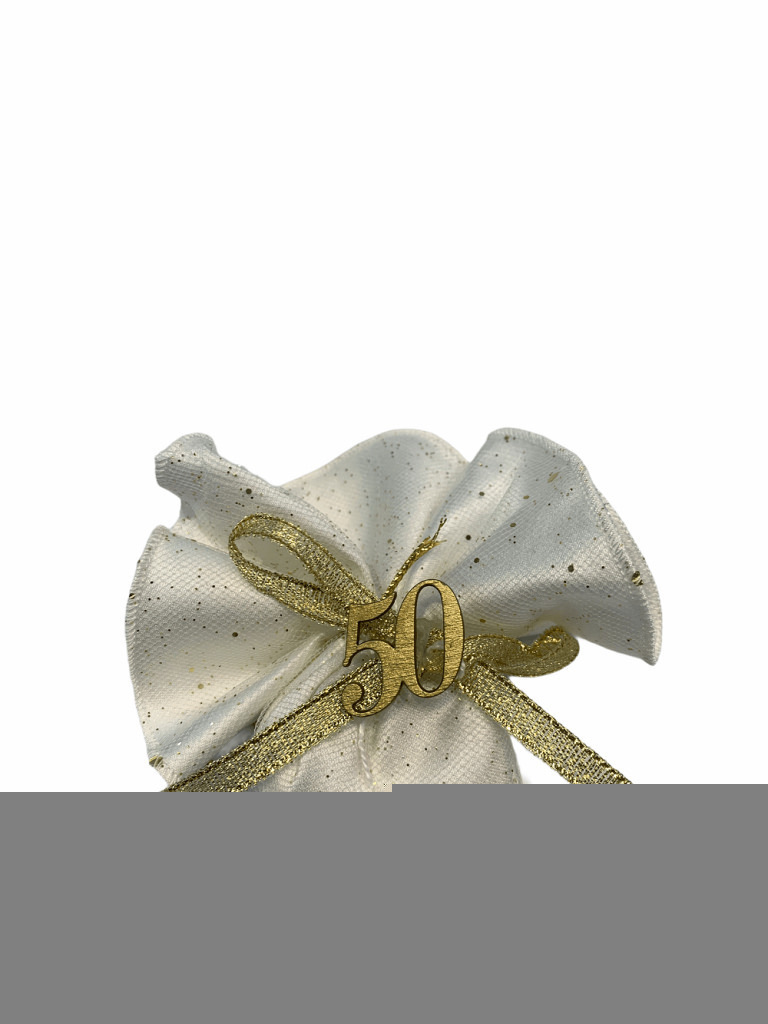 Disco oro con fiocco e 50 anni 24 cm - 091877+19