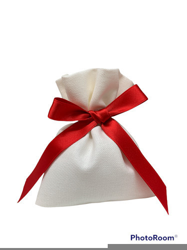 Sacch rett cotone con fiocco rosso 10x12 - 091879+14