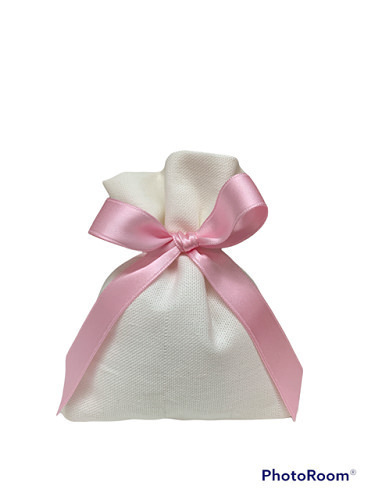 Sacch rett cotone con fiocco rosa 10x12 - 091879+2