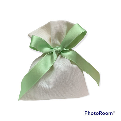 Sacch rett cotone con fiocco verde 10x12 - 091879+7