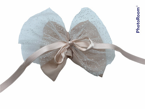 Papillon piccolo georgette glitter rosa 8x8 - 091883+2