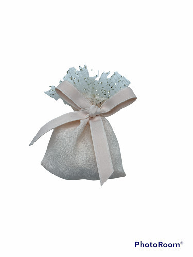 Sacch rett crepe rosa tulle glitter 7x9 - 091886+2