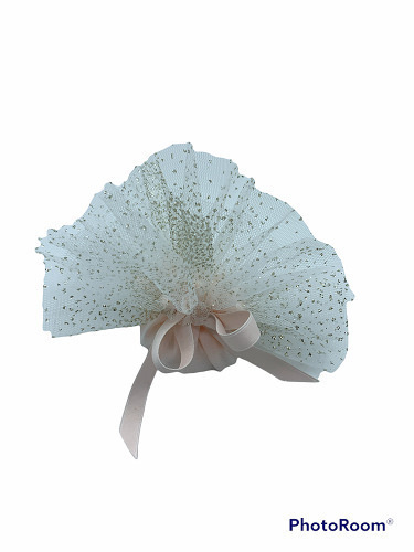 Disco crepe rosa tulle glitter 24 cm - 091888+2