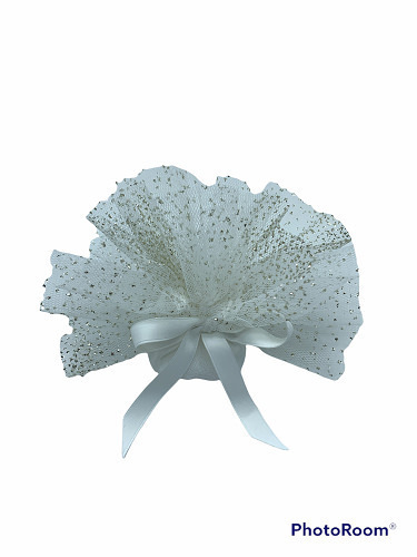 Disco crepe panna tulle glitter 24 cm - 091888+31