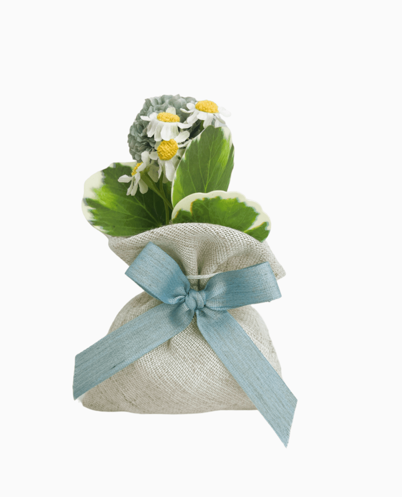 Sacch rett lino c/fiocco cel + 021998/22 10x14 - 091889+f3